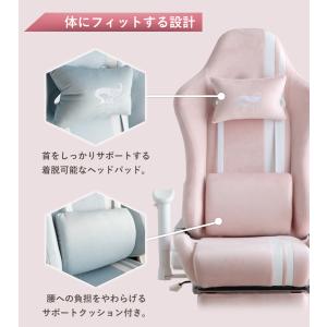 ゲーミングチェア 白 ファブリック おしゃれ ...の詳細画像5