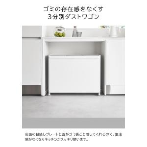 蓋付き目隠し分別ダストワゴン 45L 3分別 ...の詳細画像3