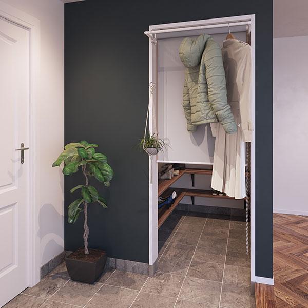 マルチハンガー フリーハング ランドリールーム リビング おしゃれ type3 可動式【壁付け・天井...