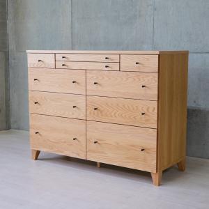 無垢　リビングチェスト　ワイドチェスト　タンス　チェスト　箪笥　ドロワー IRIS OHYAMA（アイリスオーヤマ） ウッドチェスト 3段 ワイド チェスト