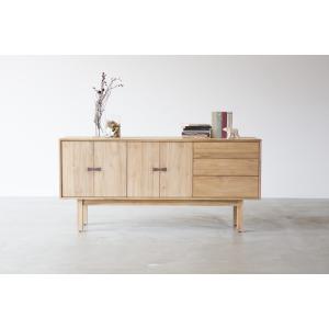 久和屋 120サイドボード シンフォニー タモ無垢 ライト ダーク色 2色