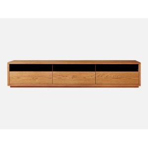 Premium TVボード B08835Z FUJI FURNITURE 冨士ファニチア テレビ台 無垢 黒ガラス 引き出し付 テレビボード モダン