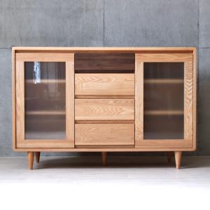 久和屋 90サイドボード シンフォニー タモ無垢 ライト ダーク色 2色