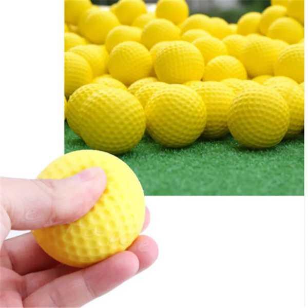1個の黄色のプラスチック製ソフトゴルフボール屋内屋外トレーニング練習弾性フォームゴルフボール