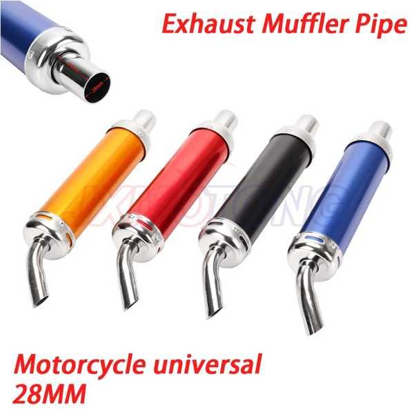 エキゾーストサイレンサー 28mm ユニバーサル ブラック モーターサイクル用2ストローク モトクロ...
