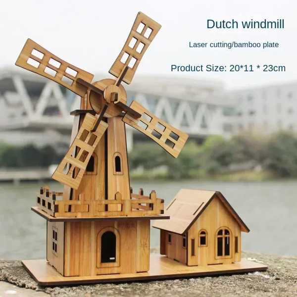 子供と大人のための木製ビルディングモデルのおもちゃ 3次元のFvisホイール パズルボード DIY ...