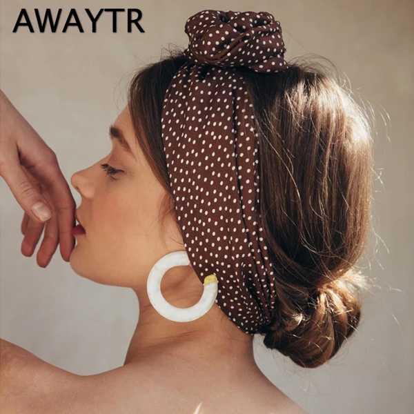 Awaytr-女性のための花柄のヘッドバンド バンダナ ヘアアクセサリー マルチユース 調整可能