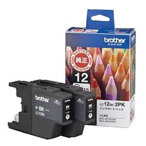 ブラザー インクカートリッジ 黒 2個入 LC12BK-2PK 1Ｐ．