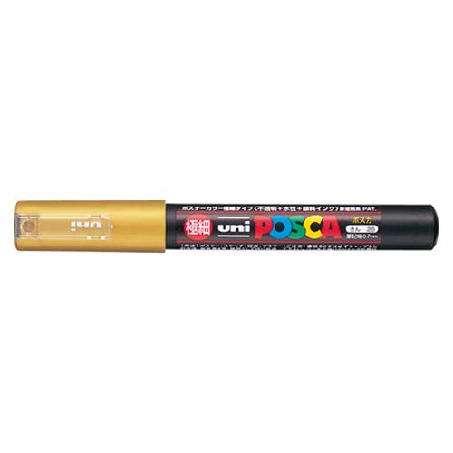 三菱鉛筆 ユニ ポスカ 極細 金 PC-1M.25 1本