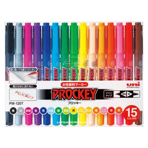 三菱鉛筆 ユニプロッキー 細字丸芯 15色セット PM120T15CN 1ＳＴ