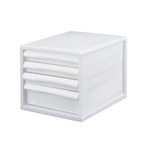 ナカバヤシ Ａ4レターケース一体／ＰＰ／浅3／深1 A4E-P04KW/B