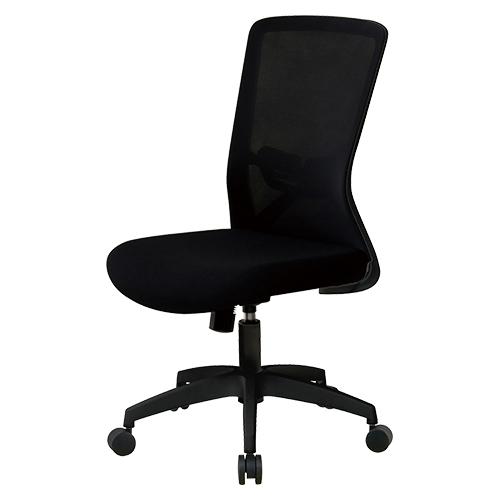 弘益 オフィスチェアメッシュ張り 肘なし ブラック CK04BK