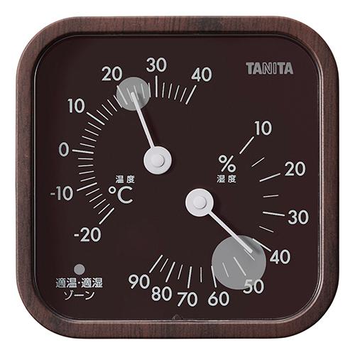 タニタ 温湿度計 ブラウンウッド TT-590-BR
