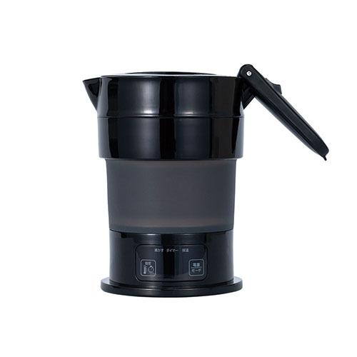 ナカバヤシ 折りたたみケトル 多機能 600ml 黒 MBE-TK04/BK