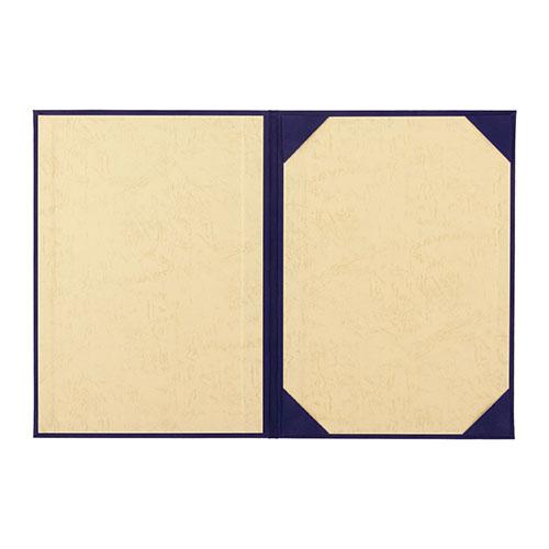 美濃商会 証書ファイル 植毛 紺 Aタイプ 8282-01