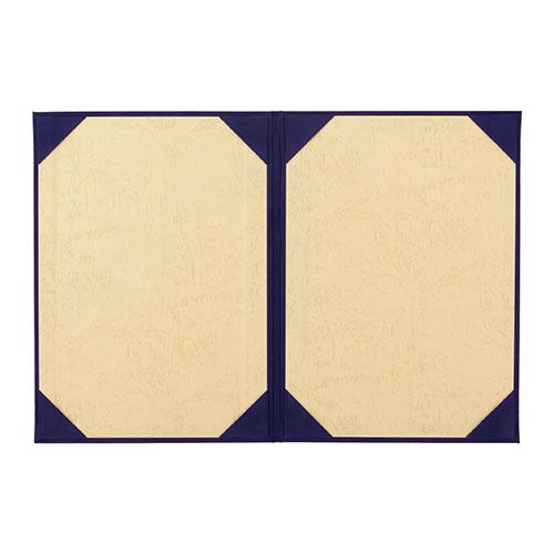 美濃商会 証書ファイル 植毛 紺 A4二枚用 8282-08