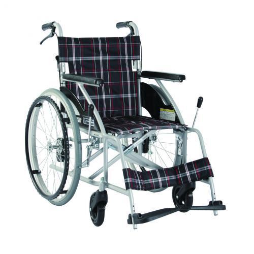 カワムラサイクル アルミ自走用車椅子 黒チェック KV22-40SB 1台
