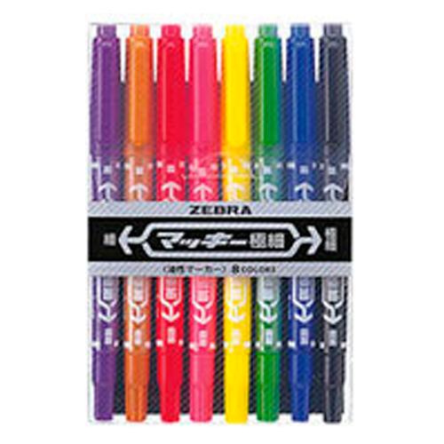 ゼブラ マッキー 極細 8色セットＣ MCF-8C 1ＳＴ
