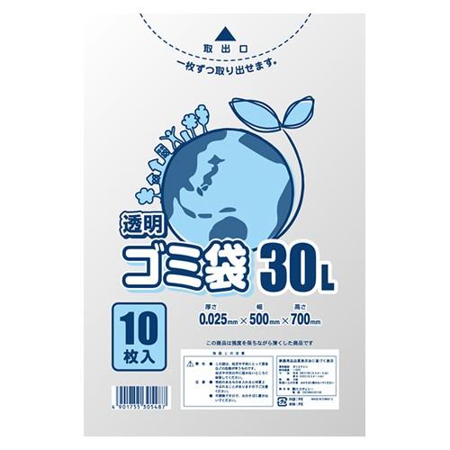 シモジマ HEIKO ゴミ袋 025E 30Ｌ 透明 006604790 10枚入