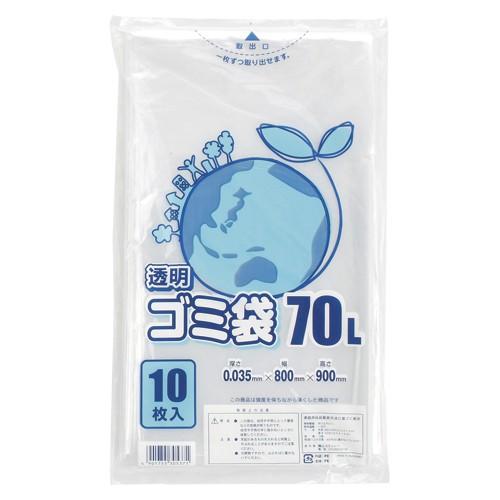 シモジマ HEIKO ゴミ袋 035E 70Ｌ 透明 006604820 10枚入