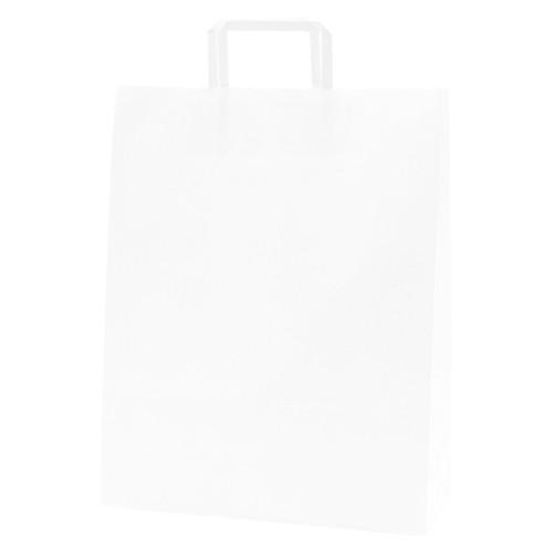 シモジマ 手提袋 平紐晒白無地艶無 縦400 003262500 50枚入