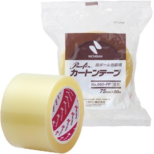 ニチバン カートンテープ660ＰＦ 透明75×50 660PF-75 1巻