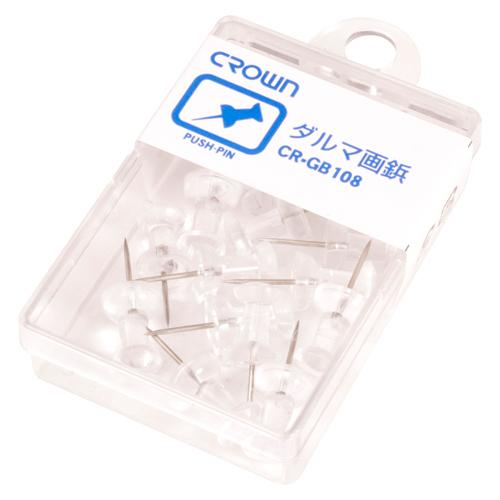 クラウン ダルマ画鋲 16本 透明 CR-GB108-T 1個