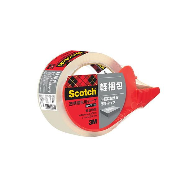 スリーエム スコッチ 透明梱包用テープ 309 カッター付 309DSN 幅48mm×長50m 1巻