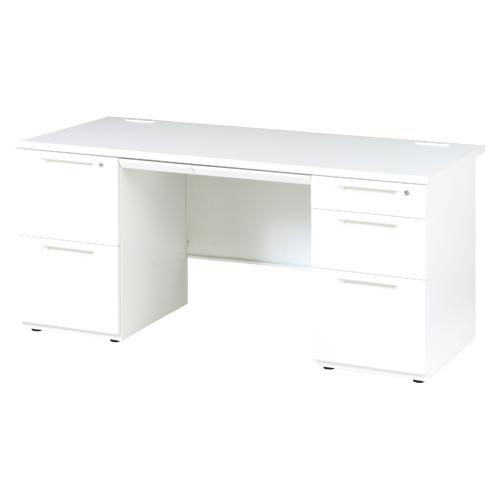 弘益 両袖机 LDC-R167-LR23(WH) 1台