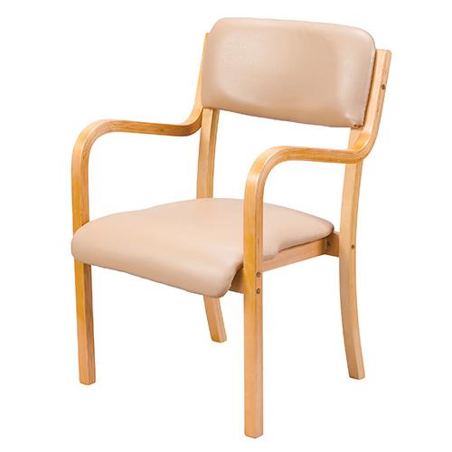 タック 福祉施設 木製イス ベージュ／ナチュラル UFC4-NABE 1脚