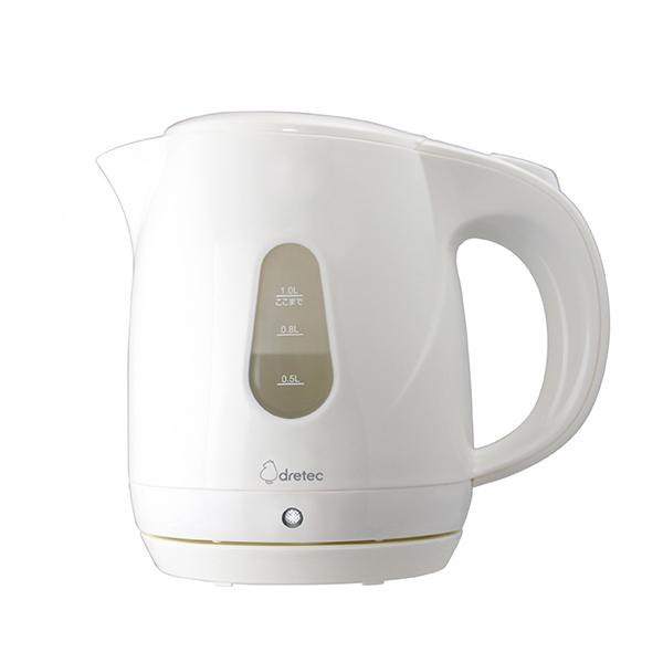 ドリテック 電気ケトル プロム 1L ホワイト PO-160WT 1個
