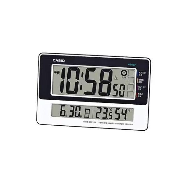 カシオ 電波環境掛置時計（ホワイト） IDL-170J-7JF 1台