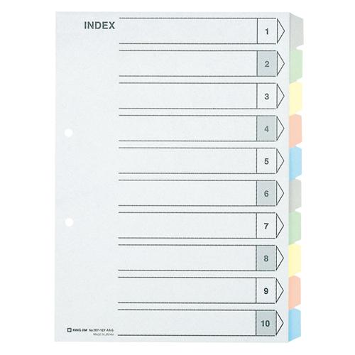 キングジム カラーインデックス5色10山 A4縦型 907-10Y 1冊
