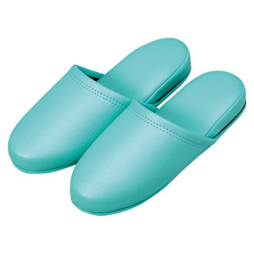 オーミケンシ 抗菌レザー調スリッパ 10足 グリーン 36055 (10P) 1組