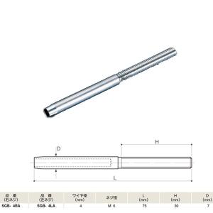 ふじわら アイオウル スウェージボルト 右ネジ／左ネジ SUS316 SGB-4 L75mm｜interiortool