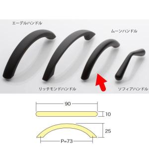 アイワ ブラック＆アンティークシリーズ ムーンハンドル 90mm ブラック H02171