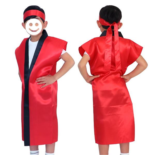 アーテック サテンロングハッピ 赤 Ｊ（ハチマキ付） 14424