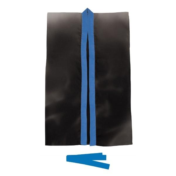 アーテック サテンロングハッピ 黒（青襟） Ｊ（ハチマキ付） 14428