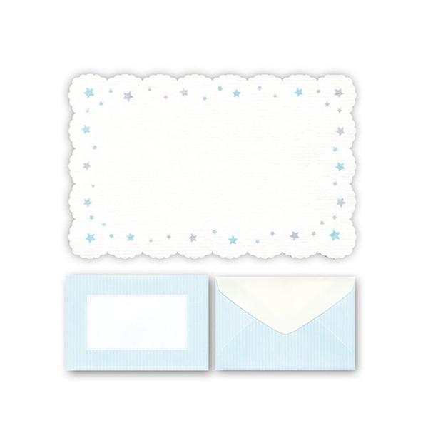 クリエイトジー ダイカットミニレターセット 星 水色 74566