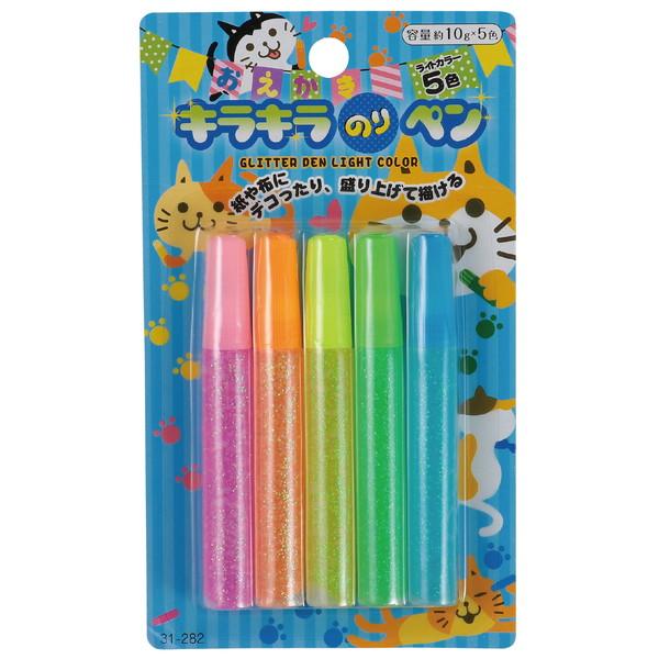 セイワ・プロ キラキラのりペン 10ｇ ライトカラー5色入 75103