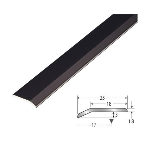 アシスト への字押え ブラック アルミ製 20-111BL-1 穴無 2m長
