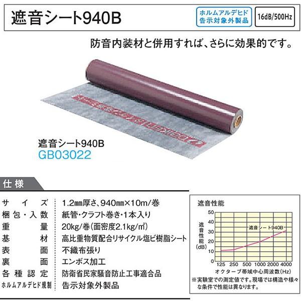 DAIKEN 住宅向け 壁下地材 遮音シート940B 1.2mm厚さ 940mm×10m巻 GB03...