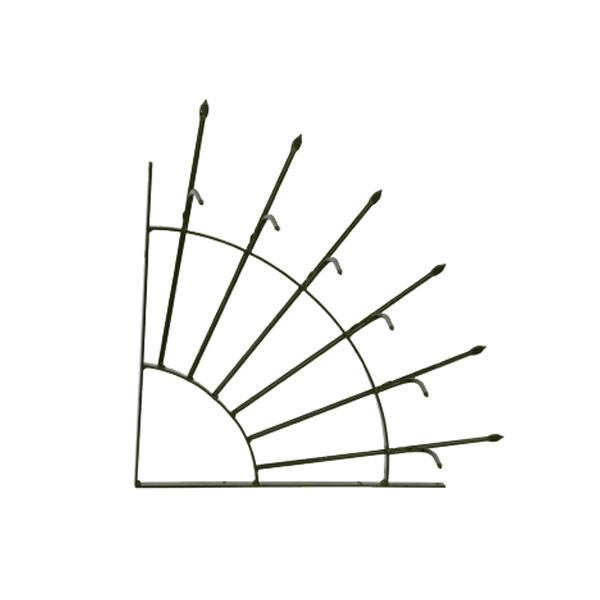 エイト 扇型忍び返し（隅用） 鉄製 黒 480×400mm H1300