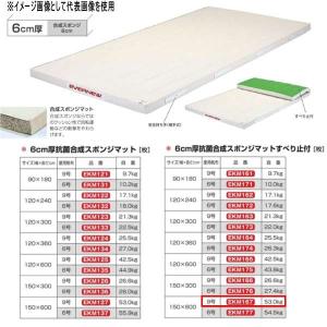 エバニュー 6cm厚 抗菌合成 スポンジマットすべり止付 EKM167 幅150×長600cm 9号帆布｜interiortool