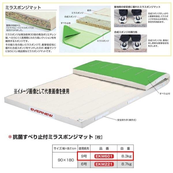 エバニュー 抗菌すべり止付ミラスポンジマット EKM601 幅90×長180cm 9号帆布