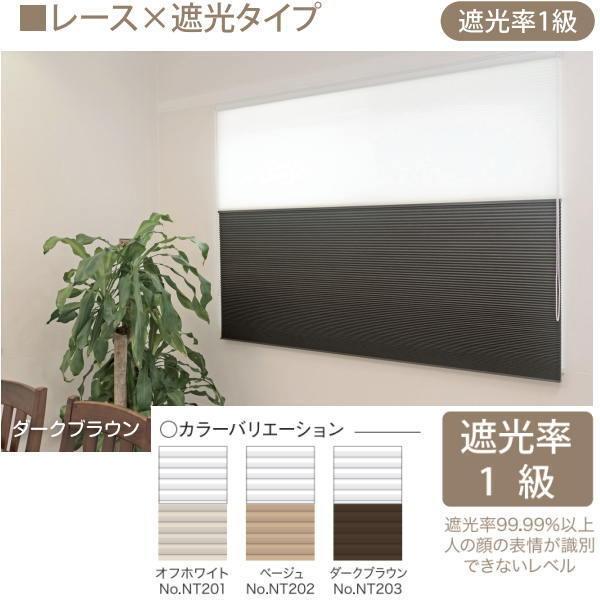 ハニカムシェード 彩 ツイン レース×遮光タイプ L6336 幅91〜120cm 高さ121〜150...