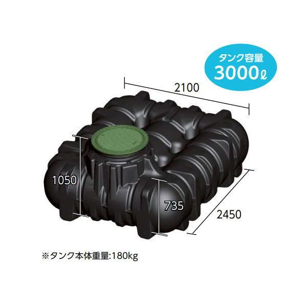 グローベン GBアンダータンク 3000 手押しポンプ付ガーデンセット C20GR530GM