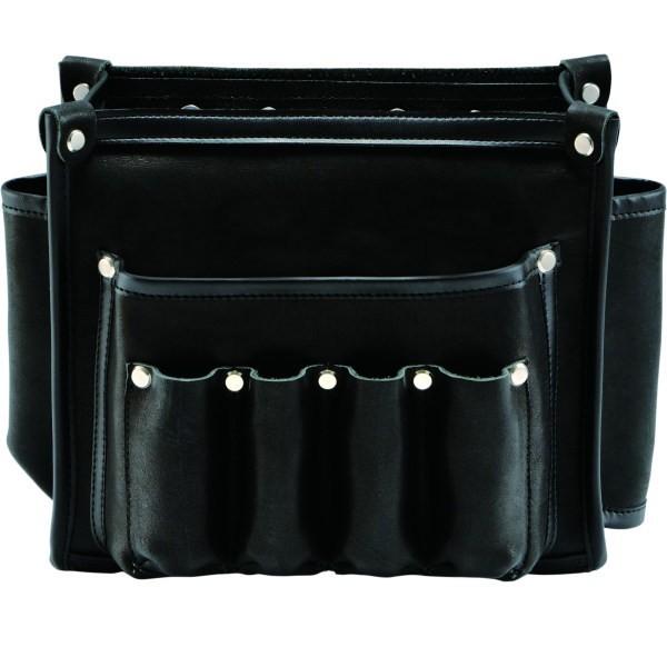 広島 本革腰袋 240 ブラック 幅260×高220×奥行140mm 198-12