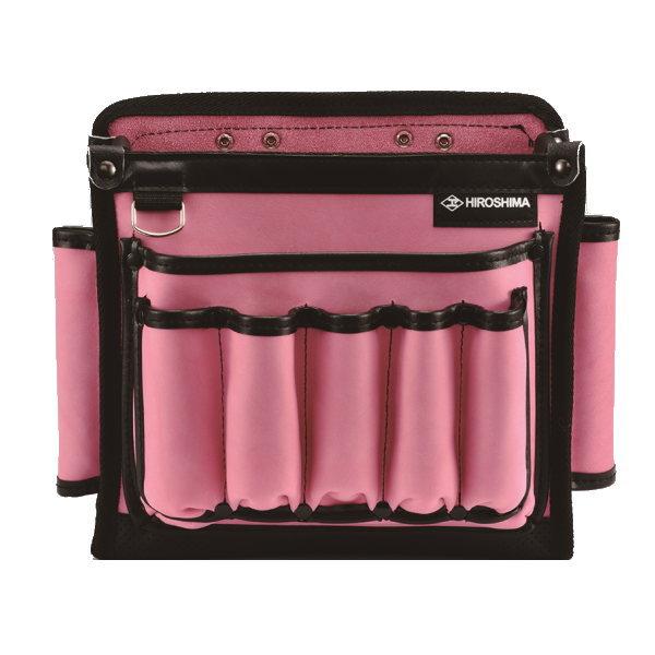 広島 本革製腰袋 250 ブラックピンク 986-61