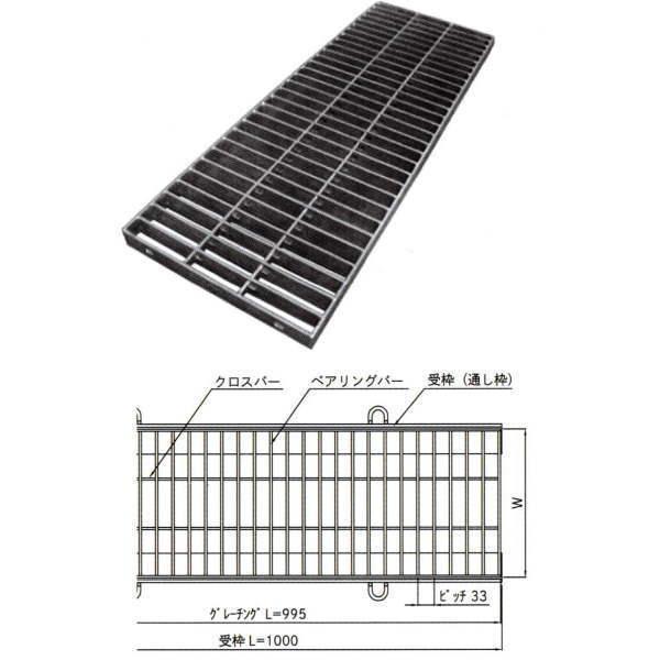 法山本店 側溝用グレーチング HGB-250-32 【本体のみ】